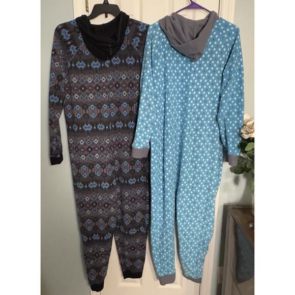 Set Of 2 Cuddl Duds Pajamas, Fleece, Long Sleeve, Zip Closure, Large - Picture 2 of 7